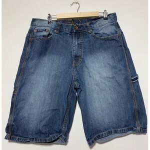 U.S. Polo Assn Men Size 38 Blue Hammer Loop Jorts Shorts Baggy Y2K Cotton